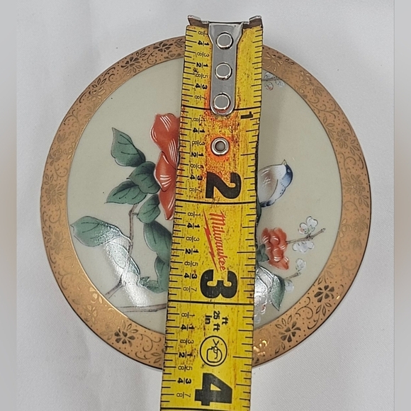 Vintage Porcelain Trinket Jewelry Box with Birds & Flowers Gold 3.5” Japan - Picture 11 of 15